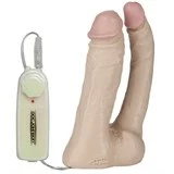 Анально-вагинальная вибронасадка Harness Vibro Double Penetrator - 16,7 см.