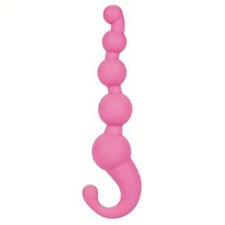 Упругая розовая цепочка L Amour Premium Silicone Beaded Probes - 17 см. - фото 35200