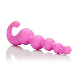 Упругая розовая цепочка L Amour Premium Silicone Beaded Probes - 17 см. - фото 35204