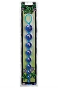 Голубая анальная цепочка Sex Please! Sexy Beads Blue - 27,9 см.