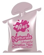 Гель-лубрикант на водной основе Wet Naturals Sensual Strawberry - 10 мл.