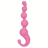 Упругая розовая цепочка L Amour Premium Silicone Beaded Probes - 17 см.