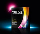 Цветные ароматизированные презервативы VITALIS premium №3 Color flavor - 3 шт.