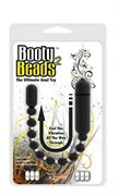 Чёрная анальная виброцепочка Booty Beads - 24 см.