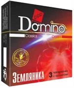 Ароматизированные презервативы Domino Земляника - 3 шт.