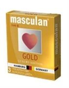 Презервативы Masculan Ultra Gold с золотым напылением и ароматом ванили - 3 шт.