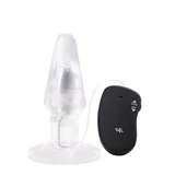 Прозрачная анальная пробка с вибрацией VIBRATING PLUG JAMMY JELLY ANAL POINT OF PLEASURE BIG - 15 см.