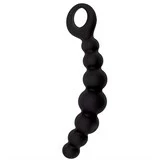 Чёрная анальная цепочка CATERPILL-ASS SILICONE BLACK - 19,5 см.