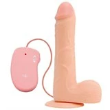 Телесный вибратор на присоске REALISTIC VIBRATOR REAL RAPTURE FLESH - 25,5 см.