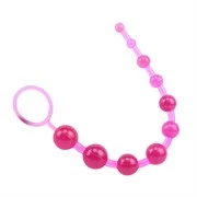 Розовая анальная цепочка с колечком Sassy Anal Beads - 26,7 см.