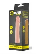 Телесная фаллическая расширяющая насадка XLover - 18 см.