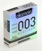 Сверхтонкие и сверхчувствительные презервативы Okamoto 003 Platinum - 3 шт.