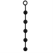 Чёрная анальная цепочка DELIGHT THROB ANAL STRIPPED BEADS BLACK - 25 см.