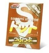 Презерватив Sagami Xtreme FEEL UP с точечной текстурой и линиями прилегания - 1 шт.