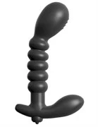 Анальный вибромассажер Ribbed Prostate Vibe - 15,2 см.