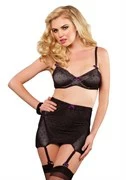 Комплект в горошек BRA, GIRDLE SKIRT G-STRING